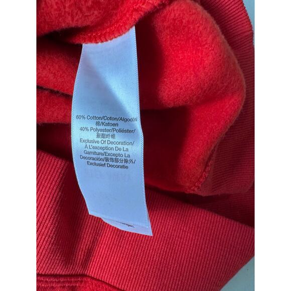 DKNY Women's Varsity Rhinestone-Logo Crewneck Fleece Sweatshirt NWT RED SIZE XS - Picture 7 of 10